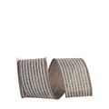 Reliant Ribbon Reliant Ribbon 93405W-900-40F 20.5 in. 10 Yards Thin Stripe Linen Solid Wired Edge Ribbon; Grey 93405W-900-40F